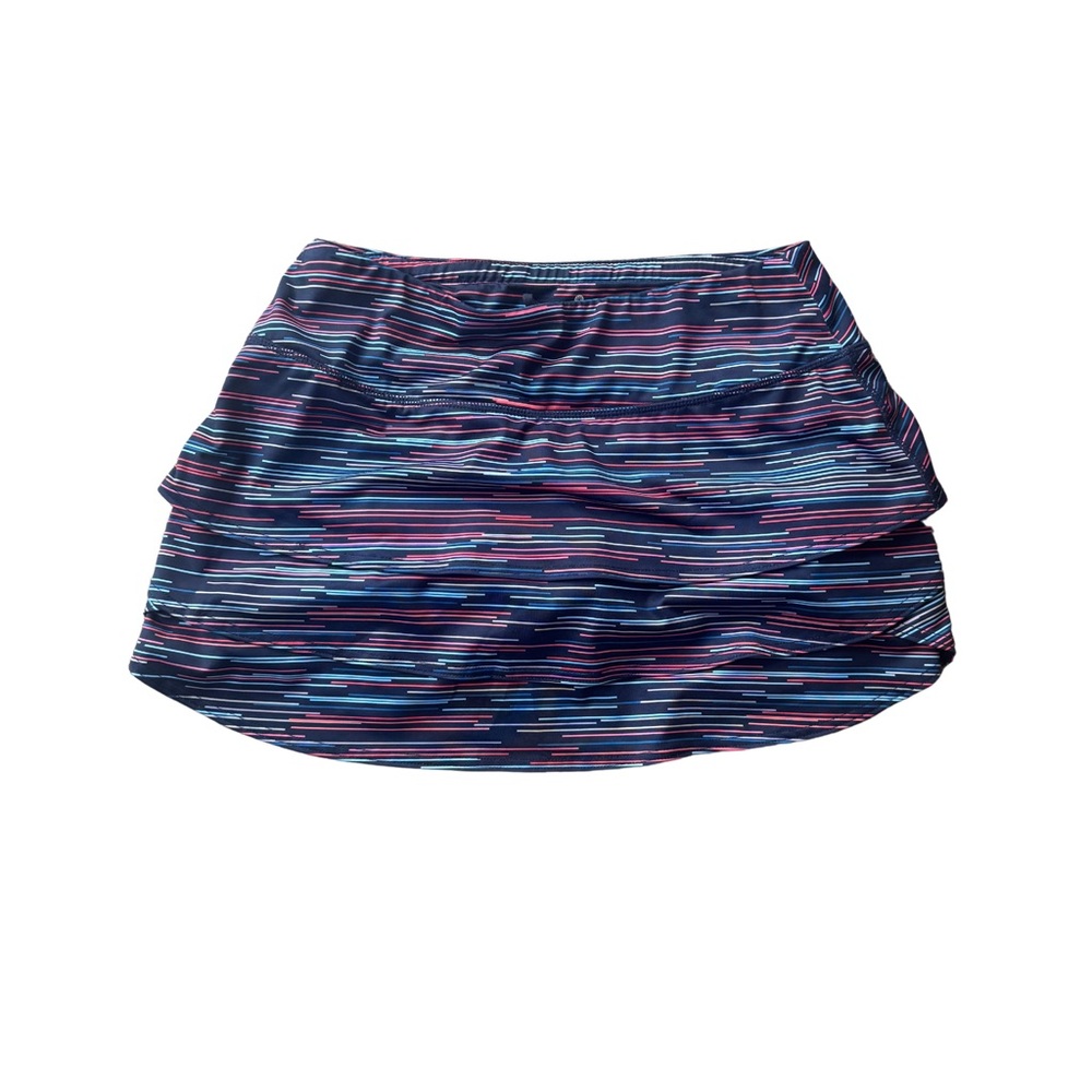 Athleta Swagger Tennis Skort Navy Multicolor Stripes Size Small